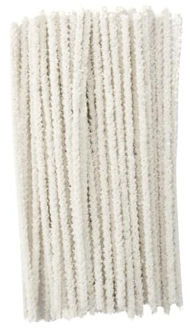 Tabanzhe White Pipe Cleaners - Flexible and Strong, Perfect for Smoking Pipes, DIY Project Crafts, Long Pipe Cleaner Stems Art Craft Supplies Party Decor - Available in 50 or 100 pcs