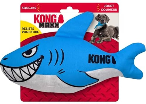 Kong Maxx Ballistic Hundespielzeug, 2-lagig, robust, Hai, Größe M