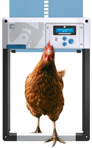 Automatisk dörröppnare för hönshus, ChickenGuard en i alla 4 färger, timer/ljusavkänning, vinterläge, autostopp och rovdjurssäker, 4 x AA-batterier ingår, kompatibel med el/solenergi blå