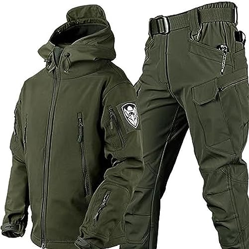 Wasserdichte Armee-Kampfanzug-Sets – Herren Taktische Jacke und Hose, Militär-Softshell-Anzüge, Camo-Uniform, ideal für Outdoor-Aktivitäten