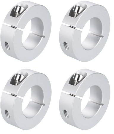 QUARKZMAN 4 st Enkelt skaft med 28 mm hål, ett stycke låskrage, 50 mm ytterdiameter, 15 mm tjocklek, aluminiumlegering med fästskruv