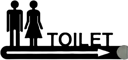 Toilettenschild, öffentliches Toilettenschild, Unisex-Toilettenschild, Badezimmer-Richtungsschild, modernes Toilettenschild für Männer und Frauen, seitlich montiertes Acryl-Toilettenschild, für Büro