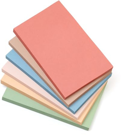 KIFZM 3 x 5 Inches Large Sticky Notes, 76 x 127 mm 6 Vintage Aesthetic Colors for School, Office and Notebook,80 Sheets/Pad