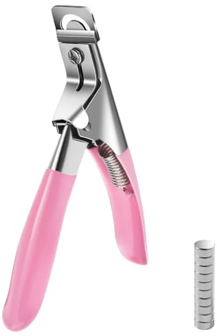TYFYH Falsk nagelklippare med 10 stycken magneter, nagelklippare gelnaglar, nagelklippare manikyr spetsskärare, nagelklippare för konstgjorda naglar, tipcsmör i rostfritt stål för konstgjorda naglar