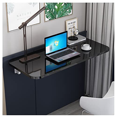 FGDIUCVN An der Wand montierter Klapptisch, Schreibtisch, zusammenklappbarer Arbeitstisch, Klapptisch, Esstisch mit Halterungen für platzsparende Arbeitsplätze/Schwarz/70 * 40 cm