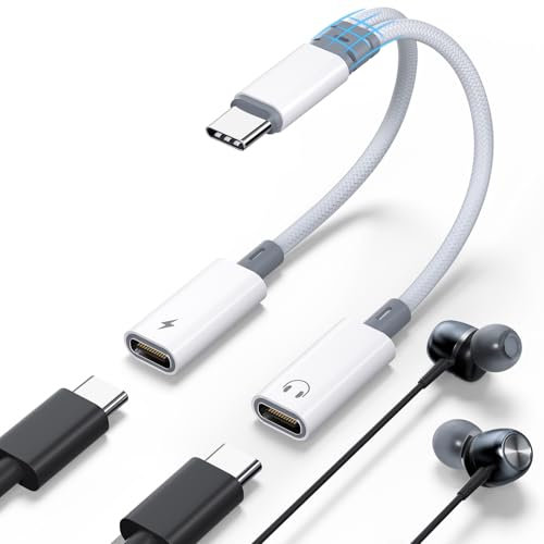 Adattatore USB C Doppio 2 in 1, Sdoppiatore USB C Cuffie E Ricarica, Splitter Type C Maschio a 2 Type C Femmina Supporto per le Chiamate Online per iPhone 16/Pro/Max, Samsung S24/S23, Huawei