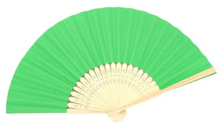 ZUWIJEQ 1x verde Mano Pieghevole Ventilatore, Ventilatore a Mano verde Ventilatore Pieghevole Portatile Mano Ventaglio Pieghevole Cinese Ventilatore in Carta Orientale per Ballo Festa, Regali di Nozze
