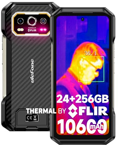 Ulefone Armor 27T Outdoor Handy ohne vertrag mit Wärmebildkamera, 24GB+256GB/SD 2TB Outdoor Smartphone ip68K Wasserdicht Android 14, 10600mAh, 64MP Kamera 6.78 Zoll FHD+, 4G Dual SIM/VoLTE/NFC/OTG/GPS