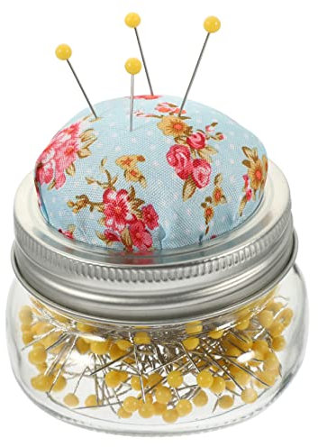 Gadpiparty Set da 1 Coprisedile per Spilli da Cucito con Supporto per Aghi, Design a Fiori, Materiale Plastico e Vetro, per Bouquet da Sposa e Lavori di Cucito Creativi