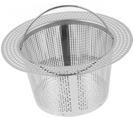 IWOWHERO Colador de Fregadero de Acero Inoxidable 107mm X 54mm Filtro de Drenaje para Cocina y Baño, Accesorio Multifuncional contra Restos de Comida y Pelo, Cesta de Drenaje