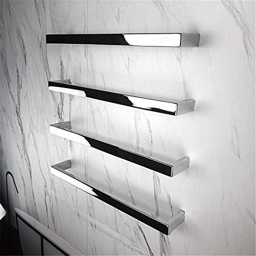 CWZZWS Bathroom Wall Heater Hot Towel Warmer for Bathroom, Wall Mount Towel Warmer and Drying Rack Stainless Steel Electric Towel Rack 4 Square Bars, 580×480mm