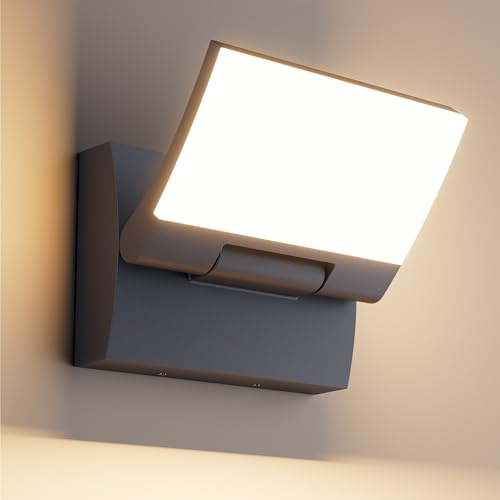 K-Bright 30W Außenwandleuchte Außenlampe Anthrazit, 3000K Warmweiß