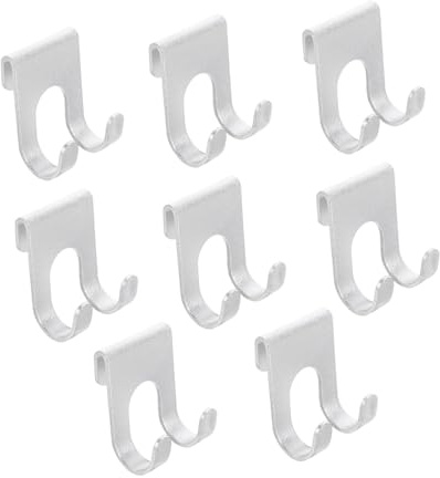 Tofficu 8 pezzi Ganci da Parete Doppi in Alluminio Supporti Resistenti per e Asciugamani Appendini Senza Foratura per Bagno e Spazi