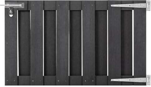 Cancello da Giardino in WPC, Design Robusto con Serratura di Sicurezza, Cancello Giardino Esterno, Cancelletto Giardinos, per Recinzione e Ingresso, Colore Grigio, 100 x 60 cm