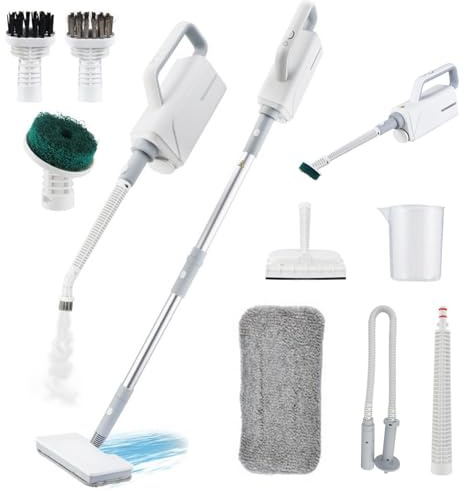 Trapeador De Vapor Multiusos, Tanque De Agua De 370 Ml, Vapor Potente De 1500 W, Unidad De Mano Desmontable, Adecuado para Pisos De Madera, Pisos Laminados, Azulejos, Ventanas, Cocina