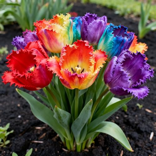 Tulpen zum Anpflanzen-winterhart mehrjährig Tulpen Rhizome-Schnelles Wachstum/Lange Blütezeit–Hochwertig, gemischt, selten, ausgewählt-15Rhizome-G