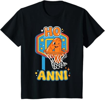 Pallacanestro Ho 4 Anni Basket 4° Compleanno per Bambini Maglietta