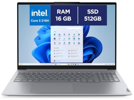 Lenovo ThinkBook 16 G9 IRL 21US, Intel Core 5 210H, Computer Portatile 40,6 cm (16) WUXGA IPS, 16GB DDR5-SDRAM, 512GB SSD NVMe, Wi-Fi 7 (802.11be), Win11 PRO, Grigio
