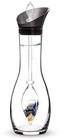 VitaJuwel Era INSPIRATION | Edelsteinwasserset mit Lapislazuli & Rutilquarz für Fokus und Kreativität (Karaffe & Edelsteinphiole)