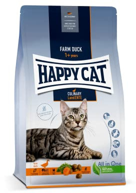 Happy Cat 70566 – Culinary Adult Land Anatra – cibo secco per gatti adulti e sbornia – contenuto 1,3 kg