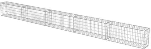 Tidyard Galvaniserad stål Metal Stone Gabion med utomhus trädgårdsskydd,Dekorativ Metallisk Gabion med trädgårdsskydd för utomhusbruk 600 x 30 x 50 cm