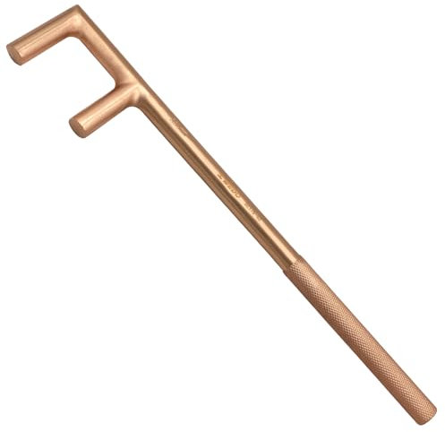WEDO Funkelfreier Ventilgriffschlüssel F-Typ mit Prägegriff, Funkenfreier Sicherheitsschlüssel, Berylliumbronze, DIN-Standard, BAM- und FM-Zertifikat, 3,2 cm, 32 mm Breite