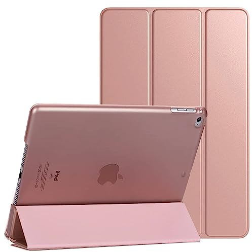Smart Case for iPad 9.7-Inch Air 1 1st Gen (2013), iPad Air 2 2nd Gen (2014), iPad 5th Gen (2017) iPad 6th Gen (2018) With Auto Sleep/Wake, Magnetic Lightweight Protective Tablet Cover (Rose Pink)