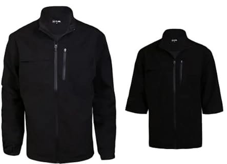 Ram Golf 2-in-1 Waterproof Rain Jacket with Zip Off Sleeves, Black, XL