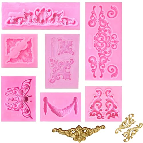 7 Stück Silikon Fondant Formen, Schmetterling Formen Modellierwerkzeug, DIY Set für Süßigkeiten, Ungiftig und Umweltfreundlich, Verwendet für DIY-Dekorationen wie Süßigkeiten, Kuchen usw