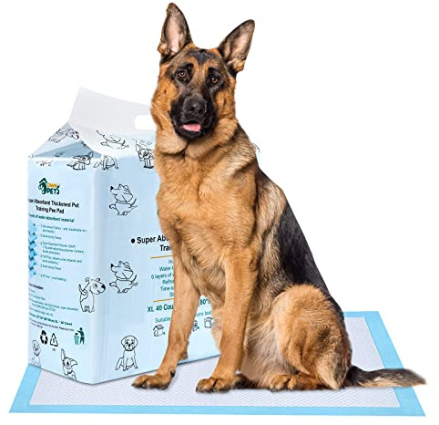 Ownpets Hundetrainingsunterlage,90 x 80cm 20 Count Leak-Proof 6-Layer Pet Potty Training Pads Pee Pads mit Quick-Dry-Oberfläche für Haustiere Extra-Large