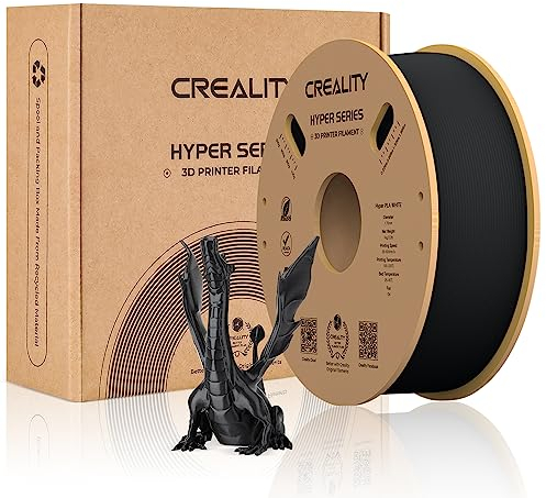 Creality Offizielles PLA-Filament Hyper Series PLA Super Druckgeschwindigkeit 30–600 mm/s 1,75 mm 1 kg Spule, 3D-Druck-Filament für 3D-Drucker, Schwarz