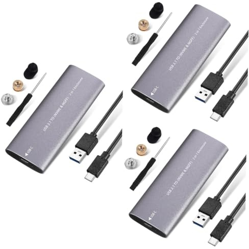 Gatuida 3pcs Portable Solid State Usb Drive Lightweight External Solid State Drive for Office Use Hard Disk Date Cable