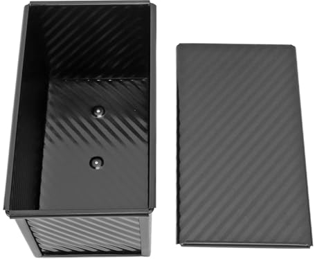 Molde para Pan Molde para Pan Antiadherente Molde para Pasteles Rectangular de Acero Al Carbono para Pan, Pan de Plátano y Bizcochos (Negro con tapa)