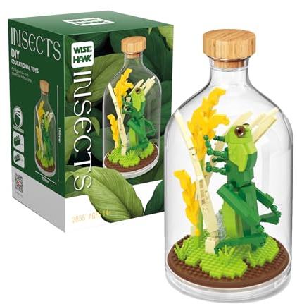 NVOSIYU Insekten Mini Bausteine, DIY Heuschrecke Tier-Figuren Bauspielzeug für Wohnzimmer oder Büro Deko, Insektensammlung Klemmbausteine Tiere Set Kreative Geschenke für Erwachsen