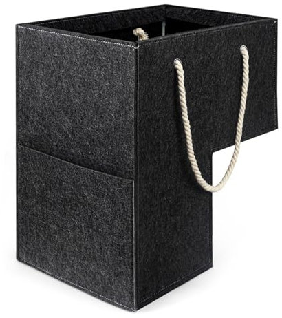 Cesta para escaleras de fieltro, organizador de escaleras, plegable, en forma de L, con asas, cesta para la ropa, juguetes, artículos del hogar