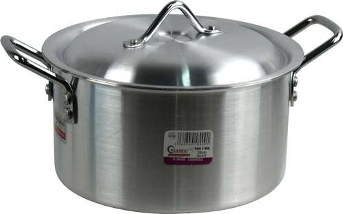 Aluminium Cooking Pot Casserole Kitchen Dish with Lid and Side Handles (Pot 24cm 5.4L)