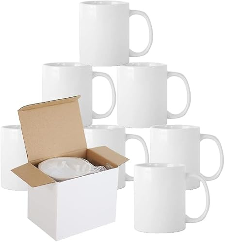Yesuitme Sublimation Mugs 11oz Sublimation Blank White Mugs Large Handle Coffee Mugs with Gift Box (6)