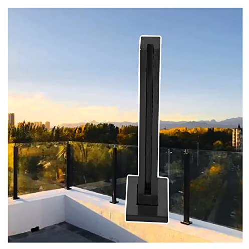 Glasgeländerpfosten für Terrasse, Balkon, 80 cm hoch, Sicherheitsgeländersäule für den Außenbereich, Dach, Bodenmontage, Glasgeländersystem für Plattformkorridore und Treppenwege, tiefes Kaffeefarben