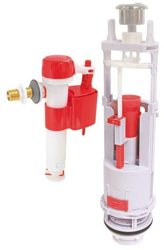 SOMATHERM FOR YOU, chasse d'eau de WC à étrier double poussoir NF avec robinet flotteur réversible, installation facile, réglable de 190 à 300 mm, 3/6 litres, garantie 10 ans - Taille : 190-300 mm | Équipez facilement votre WC grâce à ce mécanisme double chasse avec robinet flotteur, économique.