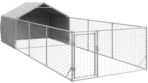 Niche d extérieur pour chien enclos 7x2x1,5 m acier galvanisé