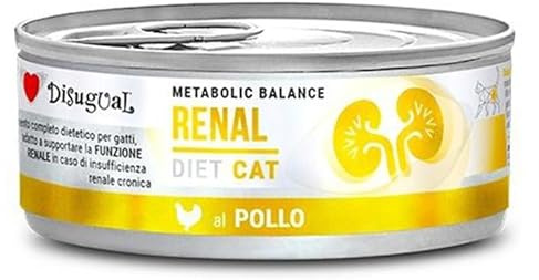 Disugual Dieta Gato Renal | Necesidades Nutricionales Especiales | Varios Sabores y Mezclas | (12x85Gr, Pollo)