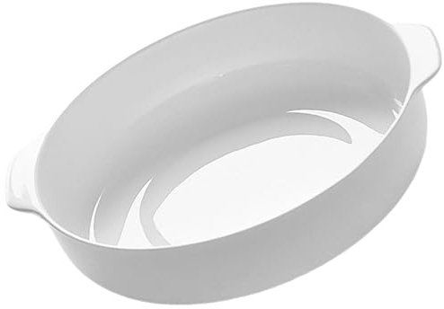 TIDTALEO Molde para Hornear de Cerámica de Color Claro 7 Pulgadas con Doble Asa, Plato Profundo Resistente al Horno para Servir Arroz, Queso y Pasta, Apto Microondas y Lavavajillas,