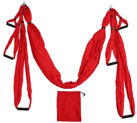 Yoga Hammock Set Aerial, Pilates Stretch Band Aerial Yoga Fitness Hanging Handle Inversion Swing Sling Hammock, for Home Practice Yoga Studios