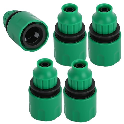 GEU 5 Pack Garden Hose Connectors and Fittings Quick Tap Adapter 8mm Inner Diameter Hose Pipe Tubing For Garden Water Micro Irrigation System, Green