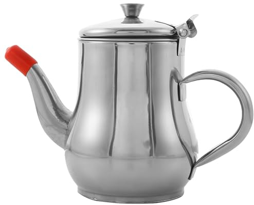 Contenedor de Aceite Doméstico 550ml de Acero Inoxidable | Filtro para Cocina, Resistencia a Alta Temperatura, Diseño de Filtrado, Asa Cómoda, Fácil Limpieza, Color Plata