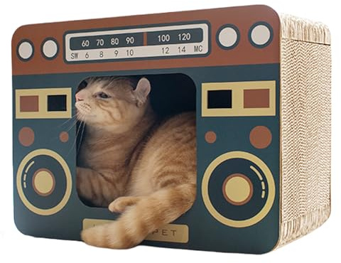 Vitsrisea Casa Rascador para Gatos - Reposacabezas Grande para Mascotas Rascador con Forma de Auto | Protector de Muebles Juguete para Gatitos con Forma de Horno - Compañero para Razas Pequeñas