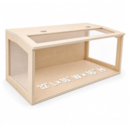 Large Hamster Cage – Deep Burrow and Openable Top, Transparent Small Animal Habitat for Hamsters, Gerbils and Other Small Animals, 80 x 40 x 40 cm
