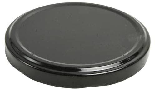 20xGlass Jar Lids Twist Off 82mm Metal Replacement Caps for Jam Honey Pickle Vegetables Fruits Plain Colors Metal Preserving Lid (Black)