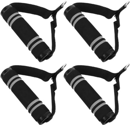 Healeved Poignées de Musculation pour Machine à Câbles 2 Paires Grand Format Gris Accessoires de Tirage Triceps Résistants Système de Poulies Fitness pour Entraînement à Domicile et