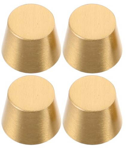 Ipetboom 4 Stück Kleine Messing Möbelstützfüße Höhe Vintage Möbelbeine für Schränke Regale Tische und Kaffetische mit Stabiler Basis und Einfacher Montage